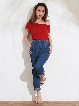 「テーパードデニム」｜DaTuRa_STAFFさん（レディース・160cm）の夏コーディネート