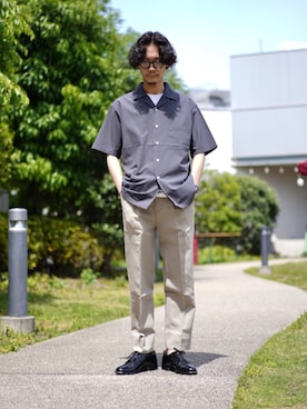 「URBAN RESEARCH DOORS（アーバンリサーチドアーズ）のハードマンズリネン 2タックトラウザー（その他パンツ）」を使った、やましたさん（メンズ・175cm）の春コーディネート
