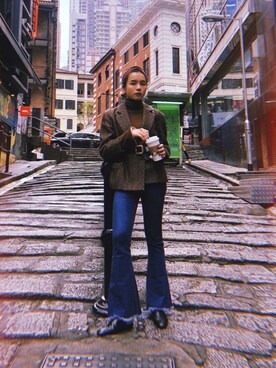 「アイテム（スリッポン）」を使った、Sarahmakさん（レディース・169cm・20代）の春コーディネート