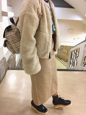 「used mix」｜「アイテム（ブルゾン）」を使った、スピンズ京都本店さん（レディース・158cm）の秋コーディネート