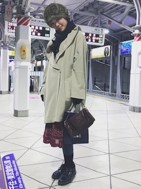 「Dr. Martens（ドクターマーチン）のアイテム（その他シューズ、ブラック系）」を使った、kur さん（レディース・165cm）の冬コーディネート