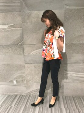 「NARACAMICIE（ナラカミーチェ）のアイテム（パンツ）」を使った、KUBOさん（レディース・163cm）の春コーディネート