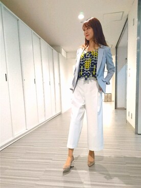 「NARACAMICIE（ナラカミーチェ）のアイテム（パンツ）」を使った、KUBOさん（レディース・163cm）の春コーディネート