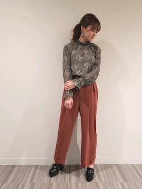 「NARACAMICIE（ナラカミーチェ）のアイテム（パンツ）」を使った、KUBOさん（レディース・163cm）の秋コーディネート