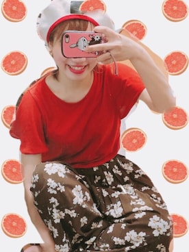 「テラコッタ」｜「アイテム（ハンチング/ベレー帽）」を使った、るんさん（レディース・157cm）の秋コーディネート