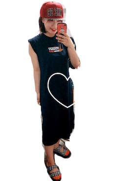 「アイテム（シャツワンピース）」を使った、るんさん（レディース・157cm・20代）の夏コーディネート