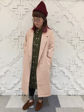 「Gozo（ゴソ）のアイテム（その他アウター）」を使った、卓小儀さん（レディース・156cm）の春コーディネート