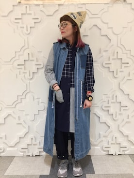 「Gozo（ゴソ）のアイテム（その他アウター）」を使った、卓小儀さん（レディース・156cm）の春コーディネート