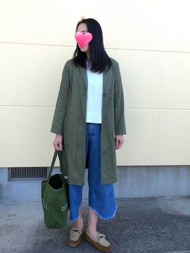 「仕事コーデ」｜「アイテム（チェスターコート）」を使った、Sumatraさん（レディース・171cm）の春コーディネート