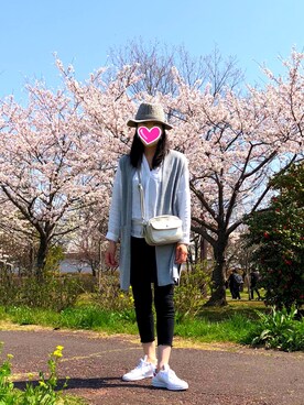 「花見」｜「アイテム（その他アウター）」を使った、Sumatraさん（レディース・171cm）の春コーディネート