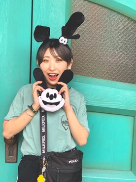 「Afends（アフェンズ）のアイテム（パンツ）」を使った、YUUKA🦋さん（レディース・157cm）の夏コーディネート