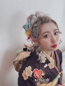 「成人式」｜「アイテム（その他）」を使った、YUUKA🦋さん（レディース・158cm）の冬コーディネート