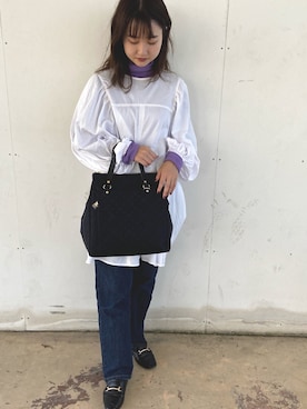 「154cmコーデ」｜「アイテム（ローファー）」を使った、hiyoriさん（レディース・154cm）の秋コーディネート