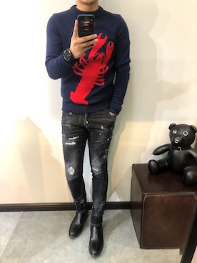 「sandro（サンドロ）のアイテム」を使った、流光十色さん（メンズ・175cm）の秋コーディネート