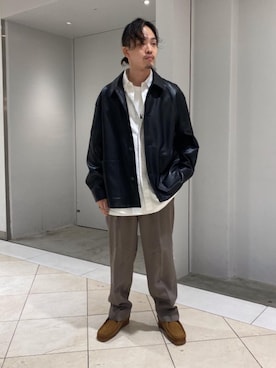 「アイテム（モカシン/デッキシューズ）」を使った、taichiさん（メンズ・170cm）の秋コーディネート