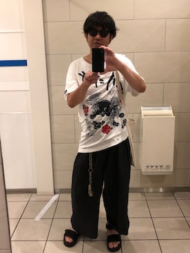 「SASQUATCHfabrix.（サスクワァッチファブリックス）のアイテム」を使った、ikuoさん（メンズ・177cm）の夏コーディネート