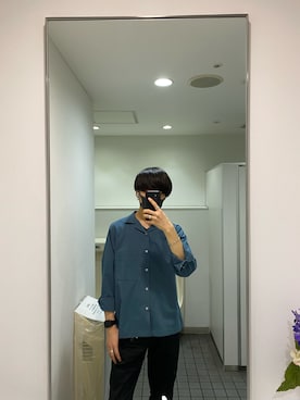 「PLST（プラステ）のアイテム（トップス）」を使った、Wataruさん（メンズ・181cm）の春コーディネート