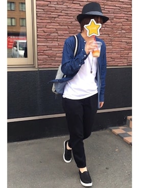 「アイテム（ボディバッグ/ウエストポーチ、ブルー系）」を使った、batuさん（メンズ・162cm）の春コーディネート