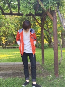 「HARE」｜「アイテム（マウンテンパーカー）」を使った、batuさん（メンズ・162cm）の夏コーディネート