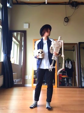 「wearhalloween2017」｜「アイテム（ブルゾン）」を使った、batuさん（メンズ・162cm）の秋コーディネート