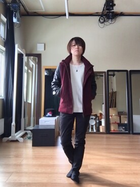 「united arrows」｜「アイテム（スタジャン）」を使った、batuさん（メンズ・162cm）の冬コーディネート