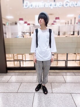 「antiqua（アンティカ）のアイテム（サンダル）」を使った、batuさん（メンズ・162cm）の夏コーディネート