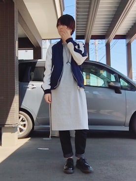 「Dr. Martens（ドクターマーチン）のDr.Martens (ドクターマーチン)/1461 3EYE GIBSON SHOES（その他シューズ）」を使った、batuさん（メンズ・162cm）の秋コーディネート