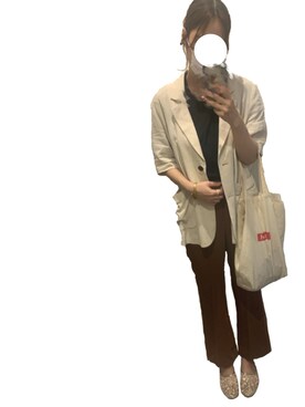 「LOWRYS FARM（ローリーズファーム）のセンタープレスカラーフレアパンツ　870189（その他パンツ）」を使った、(^-^)さん（レディース・163cm）の春コーディネート