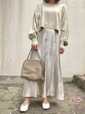 「GRL（グレイル）の2wayチェーンフラップバッグ（ハンドバッグ）」を使った、くるみこさん（レディース・158cm）の春コーディネート