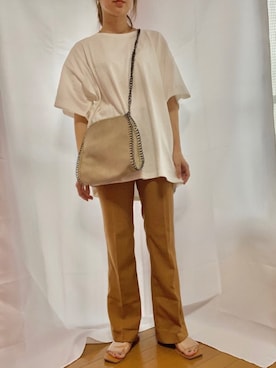 「GRL（グレイル）の2wayチェーンフラップバッグ（ハンドバッグ）」を使った、くるみこさん（レディース・158cm）の夏コーディネート