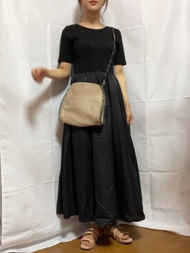 「GRL（グレイル）の2wayチェーンフラップバッグ（ハンドバッグ）」を使った、くるみこさん（レディース・158cm）の夏コーディネート