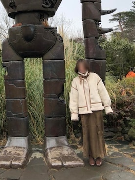 「SENSE OF PLACE by URBAN RESEAR」｜「アイテム（ブルゾン）」を使った、くるみこさん（レディース・158cm）の冬コーディネート