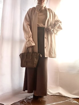 「春めきシューズ」｜「アイテム（その他アウター）」を使った、くるみこさん（レディース・158cm）の春コーディネート