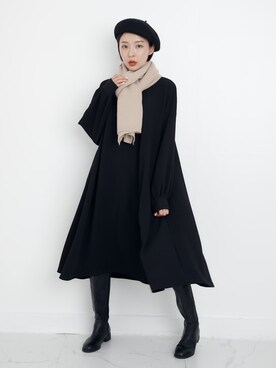 「H&M（エイチ・アンド・エム）のアイテム（ハンチング/ベレー帽）」を使った、eversince_snap さん（レディース・162cm）の冬コーディネート