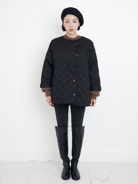 「オーバーコート」｜「アイテム（ノーカラーコート）」を使った、eversince_snap さん（レディース・162cm）の秋コーディネート