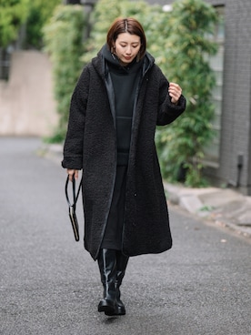 「オーバーコート」｜「アイテム（その他アウター）」を使った、eversince_snap さん（レディース・162cm）の冬コーディネート