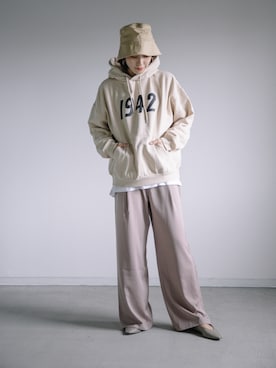 「no brand（ノーブランド）のアイテム（ハット）」を使った、eversince_snap さん（レディース・162cm）の冬コーディネート