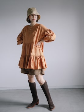 「no brand（ノーブランド）のアイテム（ハット）」を使った、eversince_snap さん（レディース・162cm）の冬コーディネート