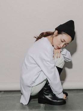 「H&M（エイチ・アンド・エム）のアイテム（スウェットパンツ）」を使った、eversince_snap さん（レディース・162cm）の冬コーディネート