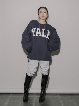 「H&M（エイチ・アンド・エム）のアイテム（スウェットパンツ）」を使った、eversince_snap さん（レディース・162cm）の冬コーディネート