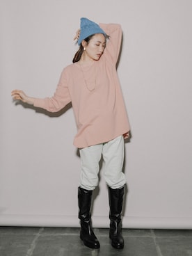 「H&M（エイチ・アンド・エム）のアイテム（スウェットパンツ）」を使った、eversince_snap さん（レディース・162cm）の冬コーディネート