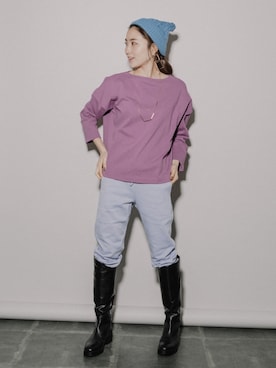 「H&M（エイチ・アンド・エム）のアイテム（ニットキャップ/ビーニー）」を使った、eversince_snap さん（レディース・162cm）の冬コーディネート