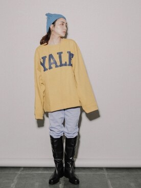 「H&M（エイチ・アンド・エム）のアイテム（スウェットパンツ）」を使った、eversince_snap さん（レディース・162cm）の冬コーディネート