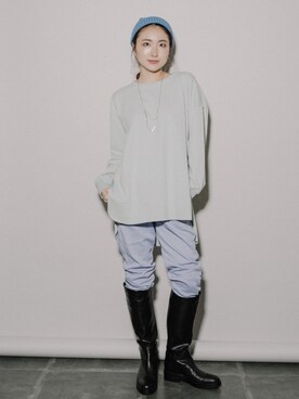 「H&M（エイチ・アンド・エム）のアイテム（スウェットパンツ）」を使った、eversince_snap さん（レディース・162cm）の冬コーディネート