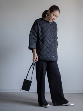 「ペタンコ靴」｜「アイテム（ノーカラーコート）」を使った、eversince_snap さん（レディース・162cm）の春コーディネート
