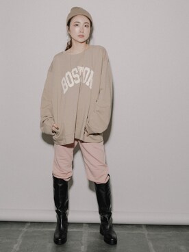 「H&M（エイチ・アンド・エム）のアイテム（スウェットパンツ）」を使った、eversince_snap さん（レディース・162cm）の春コーディネート