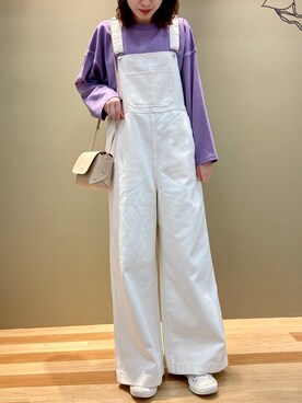 「Green　Parks（グリーンパークス）のアイテム（オールインワン・サロペット）」を使った、yuka☻さん（レディース・159cm）の春コーディネート
