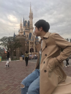 「アイテム（トレンチコート）」を使った、バリスタさん（メンズ・168cm・20代）の春コーディネート