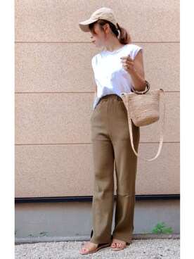 「merry jenny（メリージェニー）のアイテム（キャップ）」を使った、rui☺︎さん（レディース・158cm）の夏コーディネート