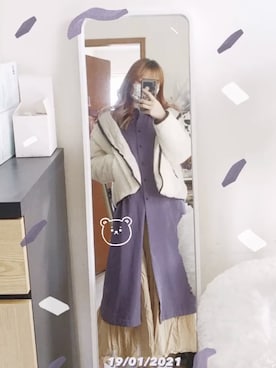 「アイテム（ブルゾン）」を使った、CK 兔 さん（レディース・168cm）の冬コーディネート